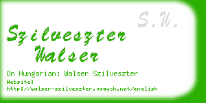 szilveszter walser business card